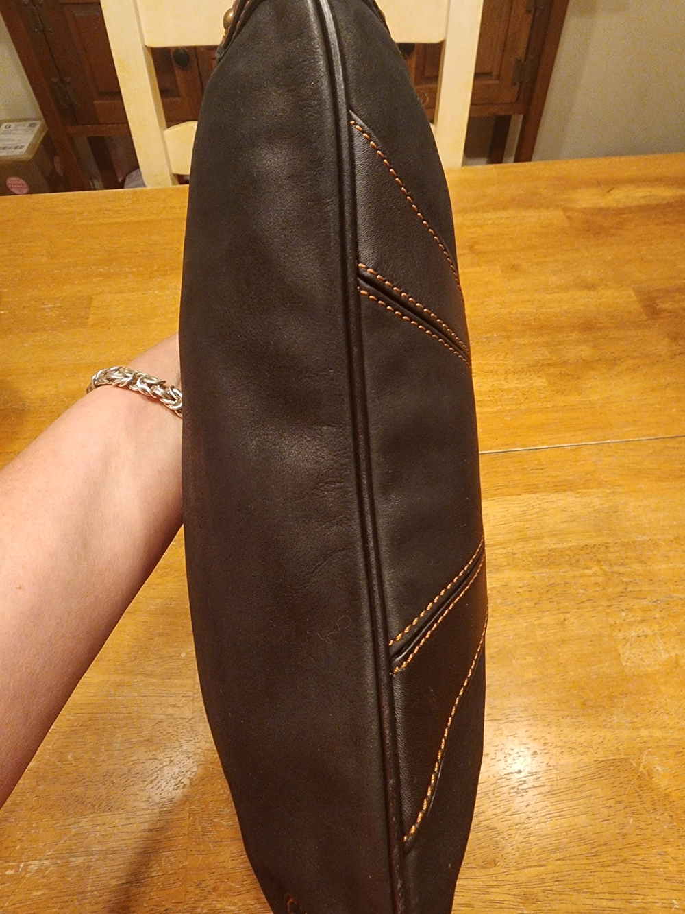Vintage MCM black leather and suede hobo shoulder bag - Picture 5 of 16
